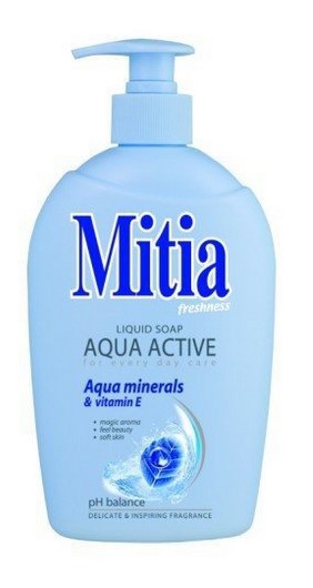 Mitia 500ml tek.mýdlo Aqua active | Toaletní mycí prostředky - Tekutá mýdla - S dávkovačem Mitia 500ml tek.mýdlo Aqua active | Toaletní mycí prostředky - Tekutá mýdla - S dávkovačem